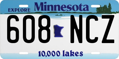 MN license plate 608NCZ