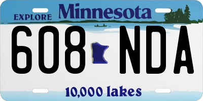 MN license plate 608NDA