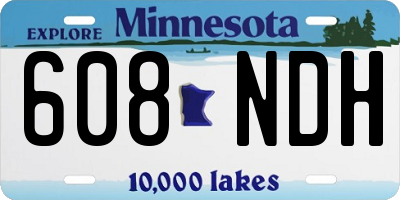 MN license plate 608NDH