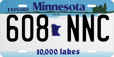 MN license plate 608NNC