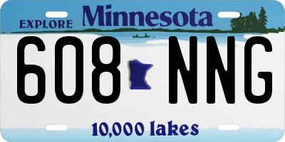 MN license plate 608NNG