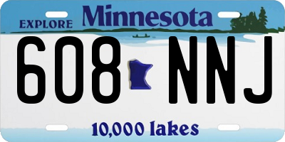 MN license plate 608NNJ