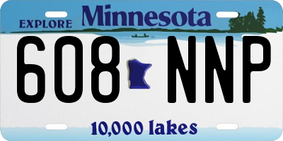 MN license plate 608NNP