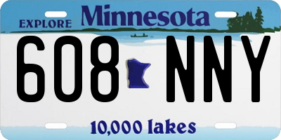 MN license plate 608NNY