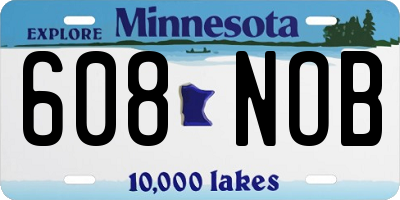 MN license plate 608NOB