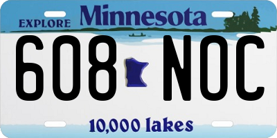 MN license plate 608NOC