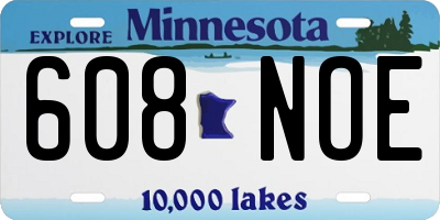MN license plate 608NOE