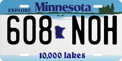 MN license plate 608NOH