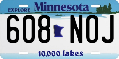 MN license plate 608NOJ