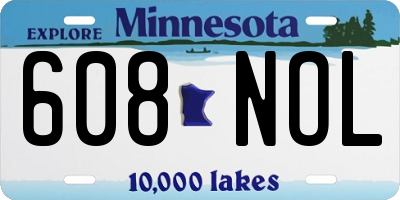 MN license plate 608NOL