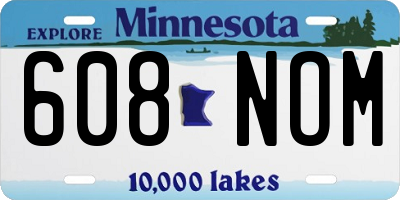 MN license plate 608NOM