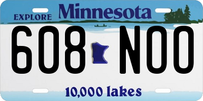 MN license plate 608NOO
