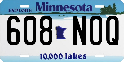 MN license plate 608NOQ