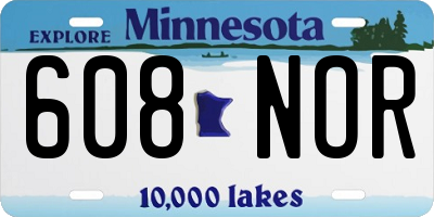 MN license plate 608NOR