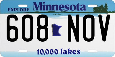MN license plate 608NOV