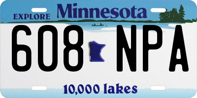 MN license plate 608NPA