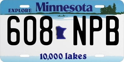 MN license plate 608NPB
