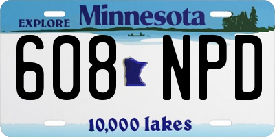 MN license plate 608NPD