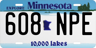 MN license plate 608NPE