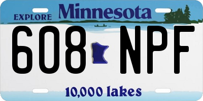 MN license plate 608NPF