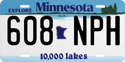 MN license plate 608NPH