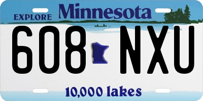 MN license plate 608NXU