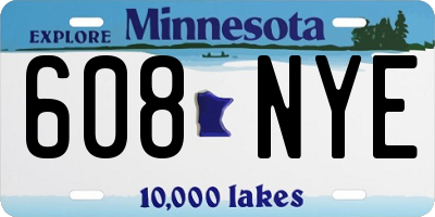 MN license plate 608NYE