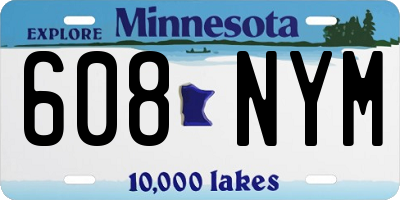 MN license plate 608NYM