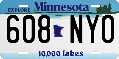 MN license plate 608NYO