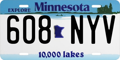 MN license plate 608NYV