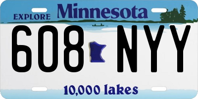 MN license plate 608NYY