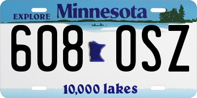 MN license plate 608OSZ