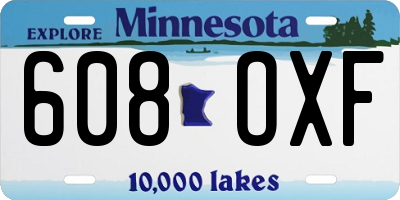 MN license plate 608OXF