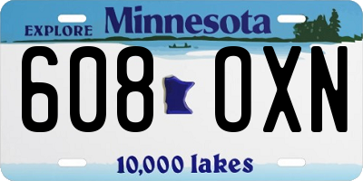 MN license plate 608OXN