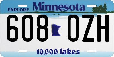 MN license plate 608OZH