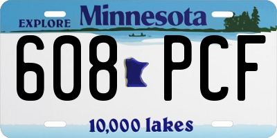 MN license plate 608PCF