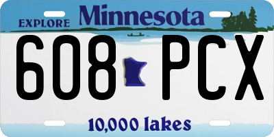 MN license plate 608PCX