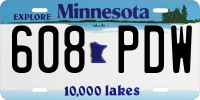 MN license plate 608PDW