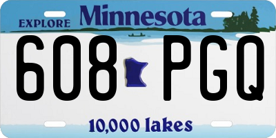 MN license plate 608PGQ