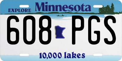 MN license plate 608PGS