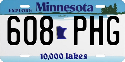 MN license plate 608PHG