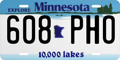 MN license plate 608PHO