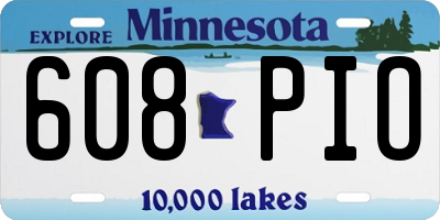 MN license plate 608PIO