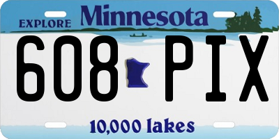 MN license plate 608PIX