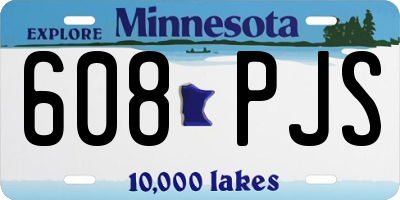 MN license plate 608PJS