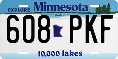 MN license plate 608PKF