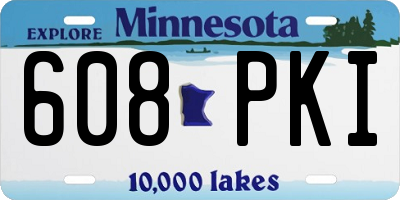 MN license plate 608PKI
