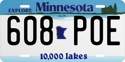 MN license plate 608POE