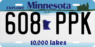 MN license plate 608PPK