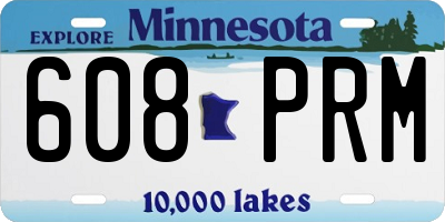 MN license plate 608PRM